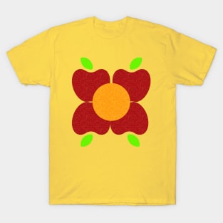 Apples to Oranges Flower Pattern T-Shirt